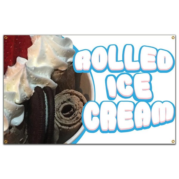 Signmission Rolled Ice Cream Banner Concession Stand Food Truck Single